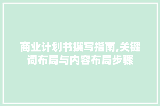 商业计划书撰写指南,关键词布局与内容布局步骤