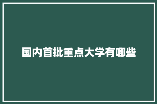 国内首批重点大学有哪些