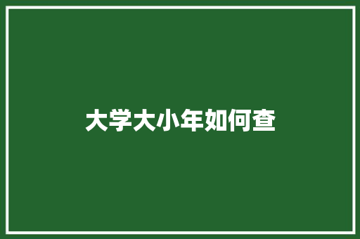 大学大小年如何查