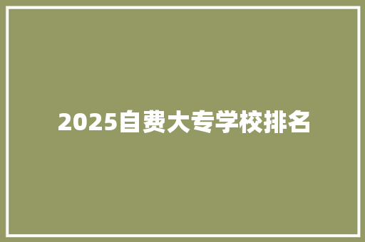 2025自费大专学校排名 反义词汇