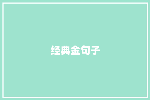 经典金句子