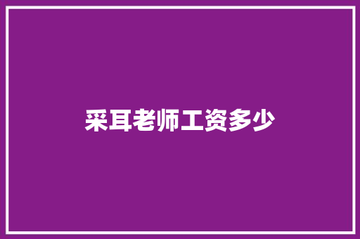 采耳老师工资多少 英语单词