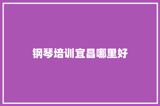 钢琴培训宜昌哪里好