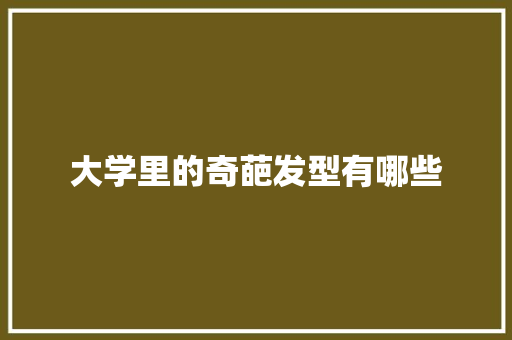 大学里的奇葩发型有哪些