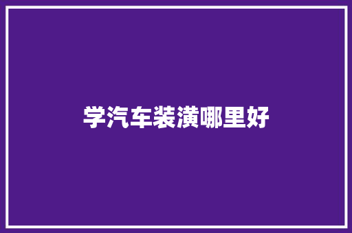 学汽车装潢哪里好