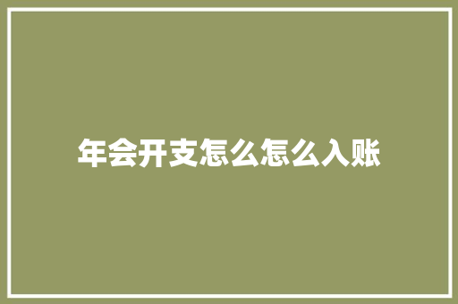 年会开支怎么怎么入账