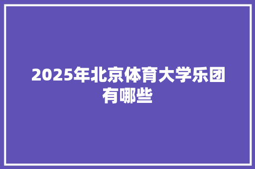 2025年北京体育大学乐团有哪些