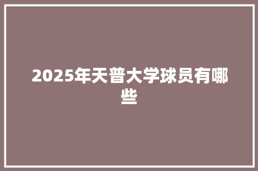 2025年天普大学球员有哪些