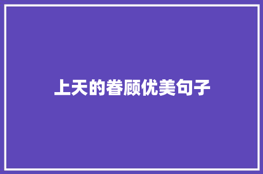 上天的眷顾优美句子