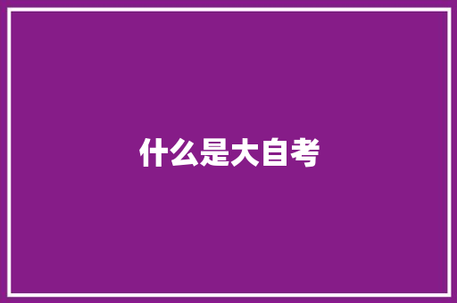 什么是大自考