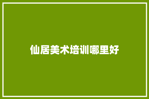 仙居美术培训哪里好