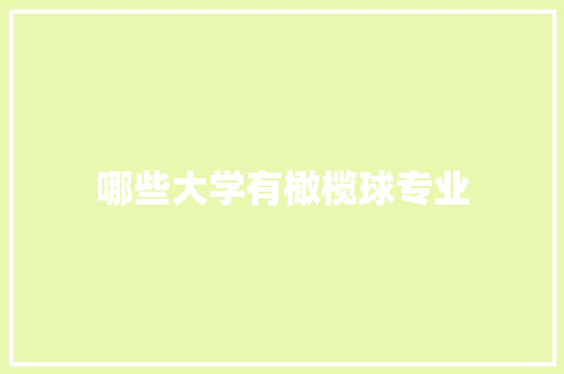 哪些大学有橄榄球专业