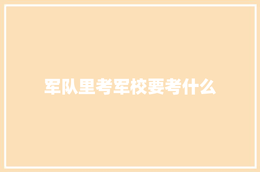 军队里考军校要考什么