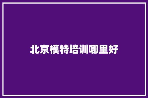 北京模特培训哪里好