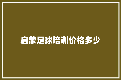 启蒙足球培训价格多少