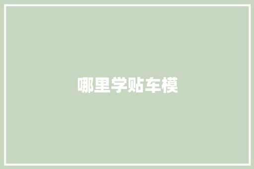 哪里学贴车模