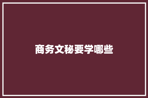 商务文秘要学哪些