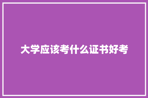 大学应该考什么证书好考