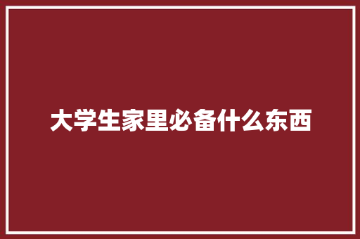 大学生家里必备什么东西