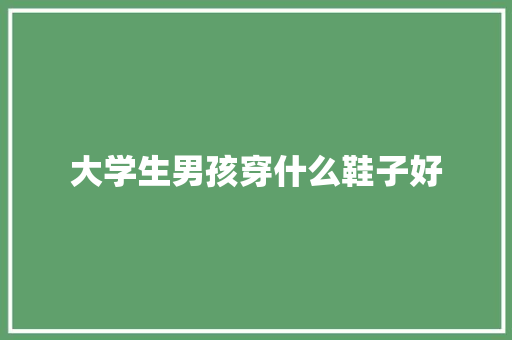 大学生男孩穿什么鞋子好
