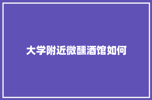大学附近微醺酒馆如何
