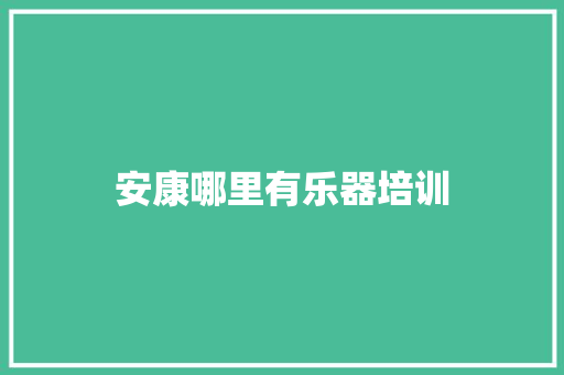 安康哪里有乐器培训