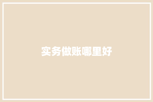 实务做账哪里好