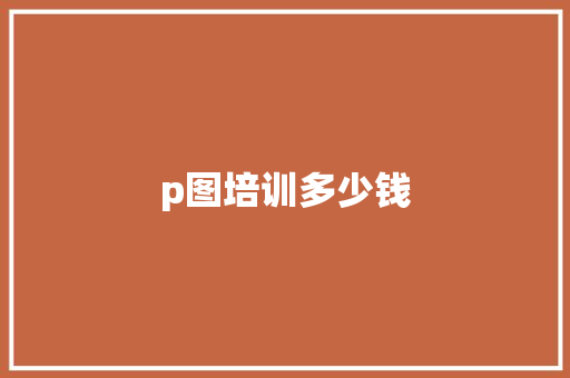 p图培训多少钱