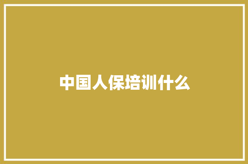 中国人保培训什么