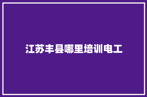江苏丰县哪里培训电工