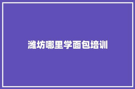 潍坊哪里学面包培训