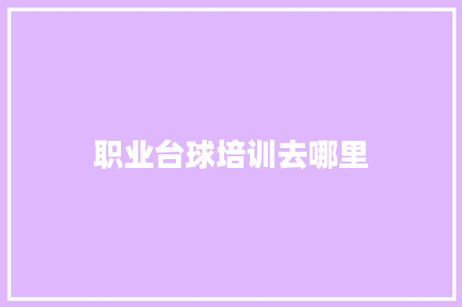 职业台球培训去哪里