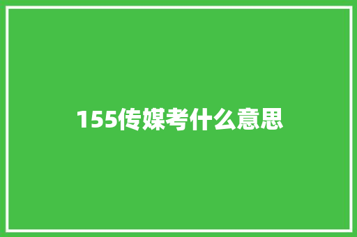 155传媒考什么意思