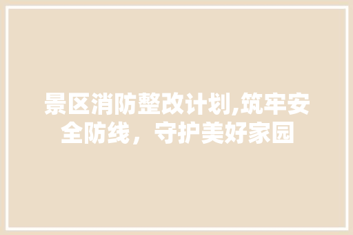 景区消防整改计划,筑牢安全防线，守护美好家园