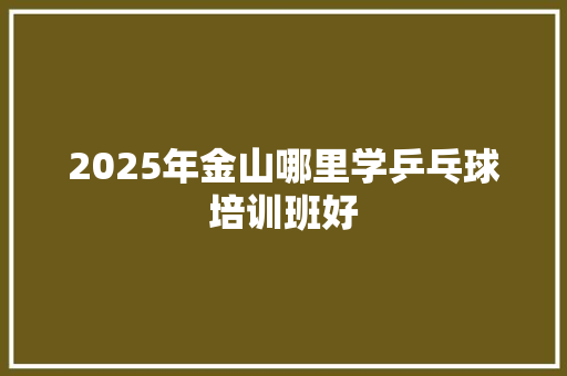2025年金山哪里学乒乓球培训班好