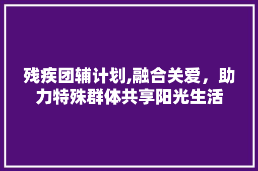 残疾团辅计划,融合关爱，助力特殊群体共享阳光生活
