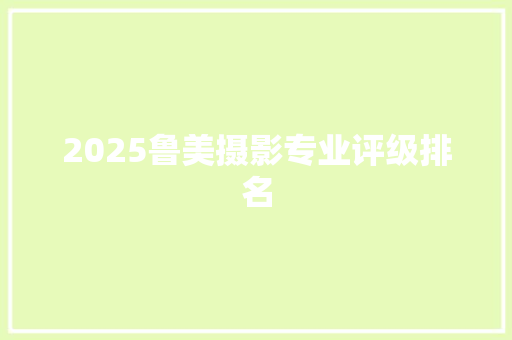 2025鲁美摄影专业评级排名 英语单词