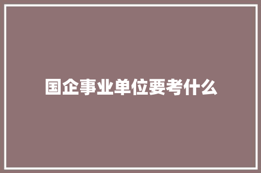 国企事业单位要考什么