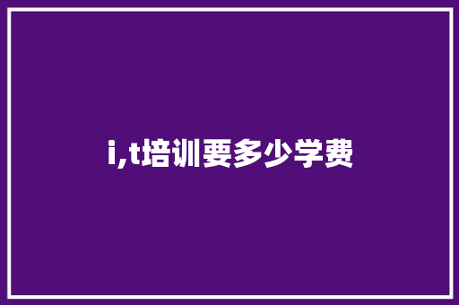 i,t培训要多少学费
