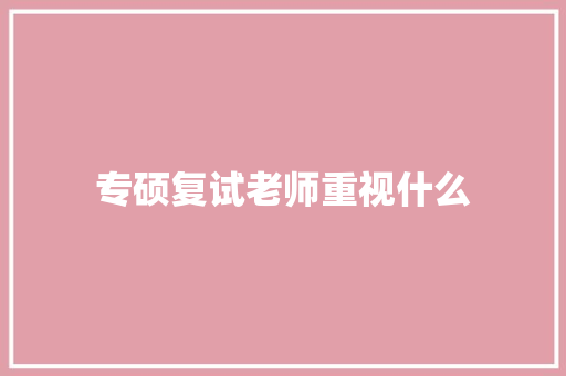 专硕复试老师重视什么