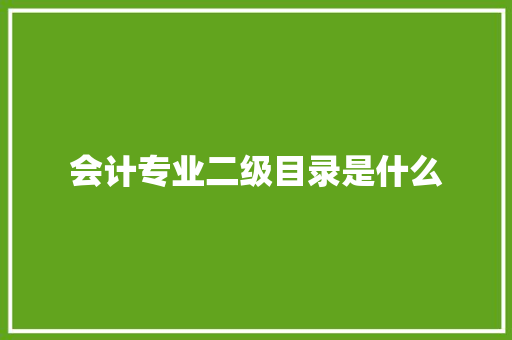 会计专业二级目录是什么