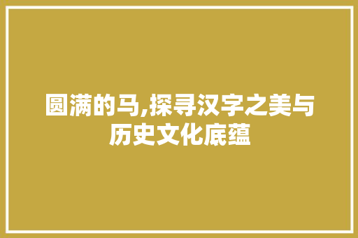 圆满的马,探寻汉字之美与历史文化底蕴 反义词汇