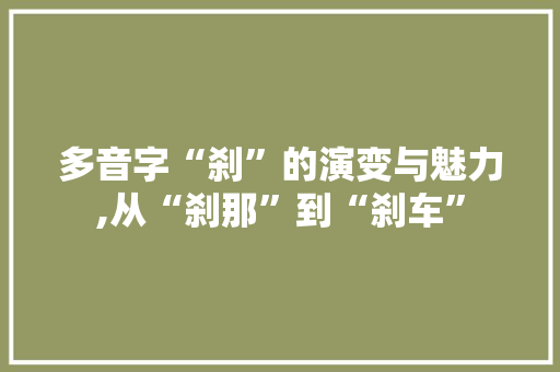 多音字“刹”的演变与魅力,从“刹那”到“刹车”