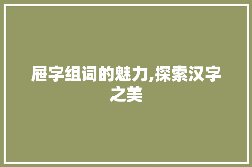 屉字组词的魅力,探索汉字之美
