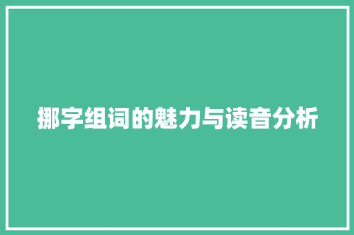 挪字组词的魅力与读音分析 英语单词