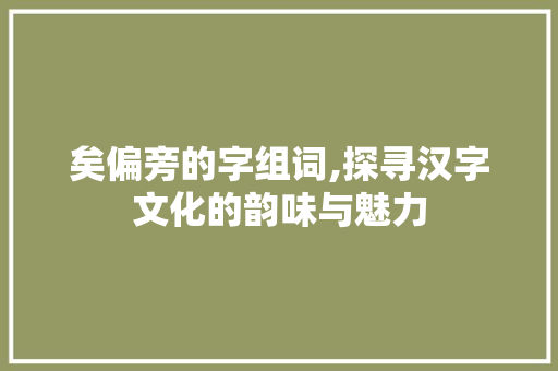 矣偏旁的字组词,探寻汉字文化的韵味与魅力