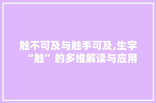 触不可及与触手可及,生字“触”的多维解读与应用