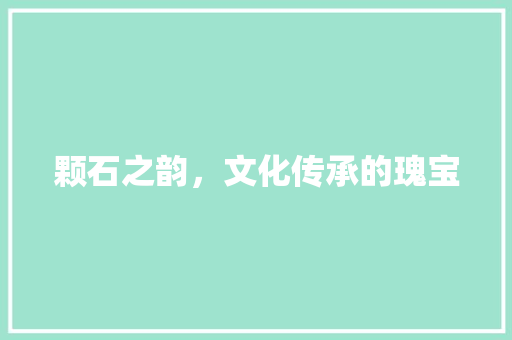 颗石之韵，文化传承的瑰宝 英语单词