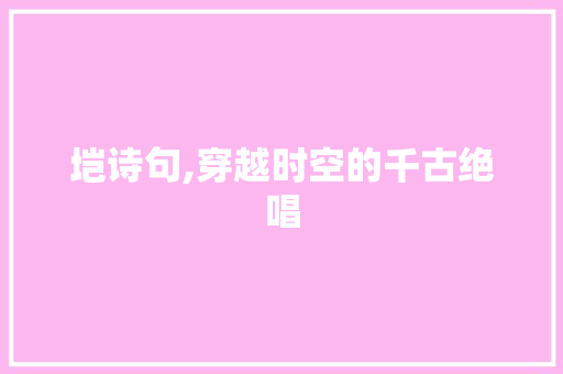 垲诗句,穿越时空的千古绝唱 问答