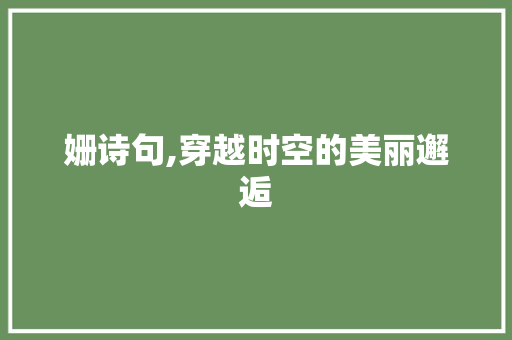 姗诗句,穿越时空的美丽邂逅